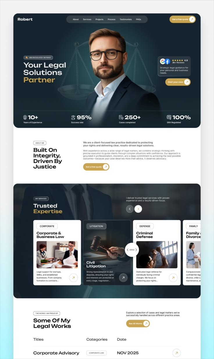 Lawyer Robert’s Landing Page Website UI_UX Design