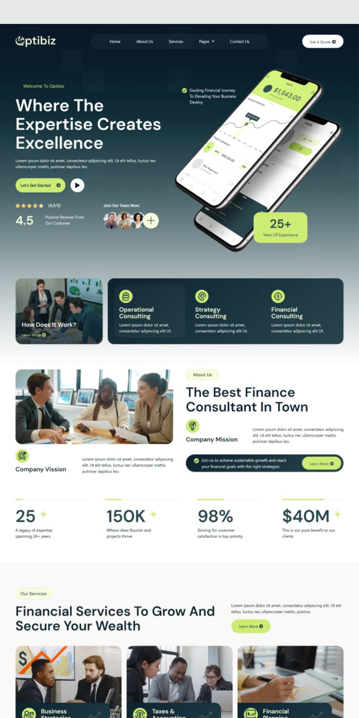 Optibiz - Website Template Kit for Finance & Business Consulting